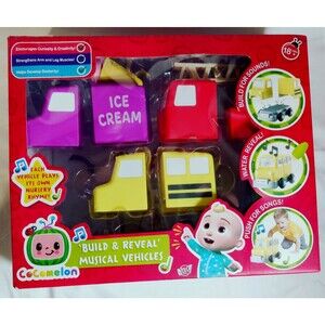 CoComelon Build & Reveal Musical Vehicles School Bus Fire Engine Ice Cream Truck